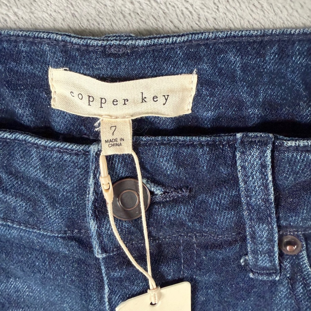 Copper Key The Crop Straight Jeans Womens 7 High Rise Dark Wash Denim CJ1463NFFH - Picture 4 of 8